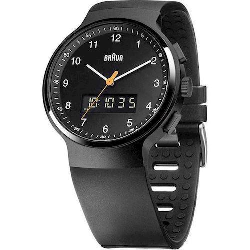 Image of Classic IP sort rustfri urkasse quartz dual time Herre ur fra Braun, BN0159BKBKG